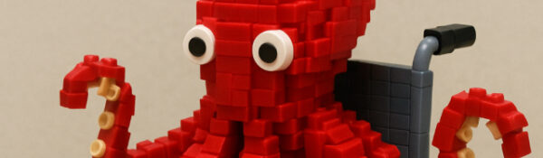 Lego-Krake im Rollstuhl